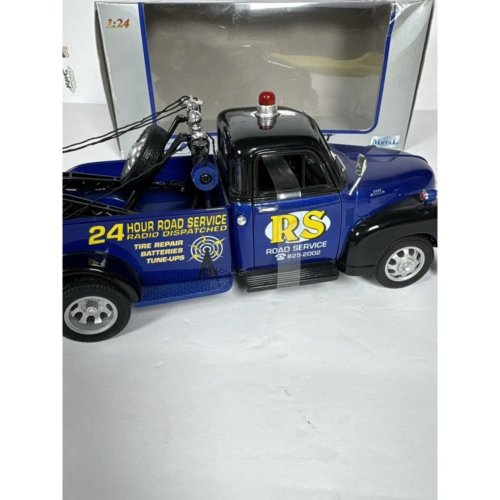 Welly 1953 Chevrolet Tow Truck 1:24 Diecast Blue Road Service w/ Box Read